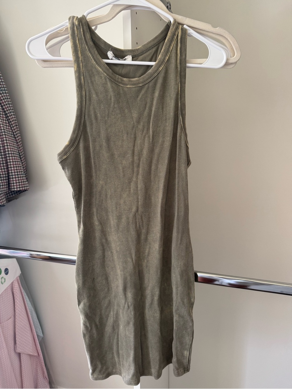 Double Zero Women’s Olive Green Tank Dress - Sleeveless Casual Dress